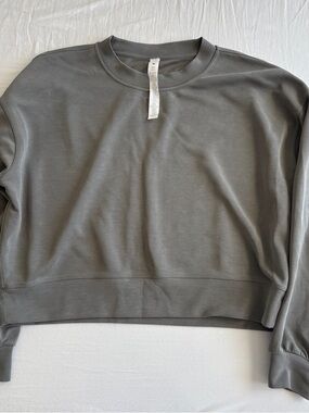 Lululemon Grey Sage Softstreme Perfectly Oversized Cropped Crew